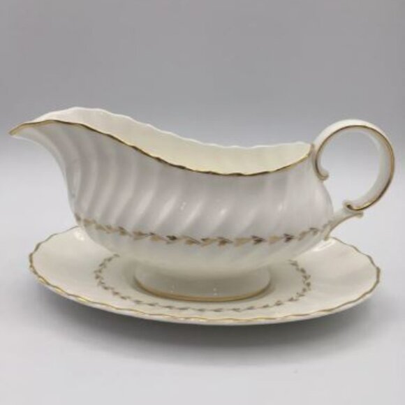 Royal Doulton ADRIAN China Gravy Boat And Saucer 4816 England - Picture 1 of 6